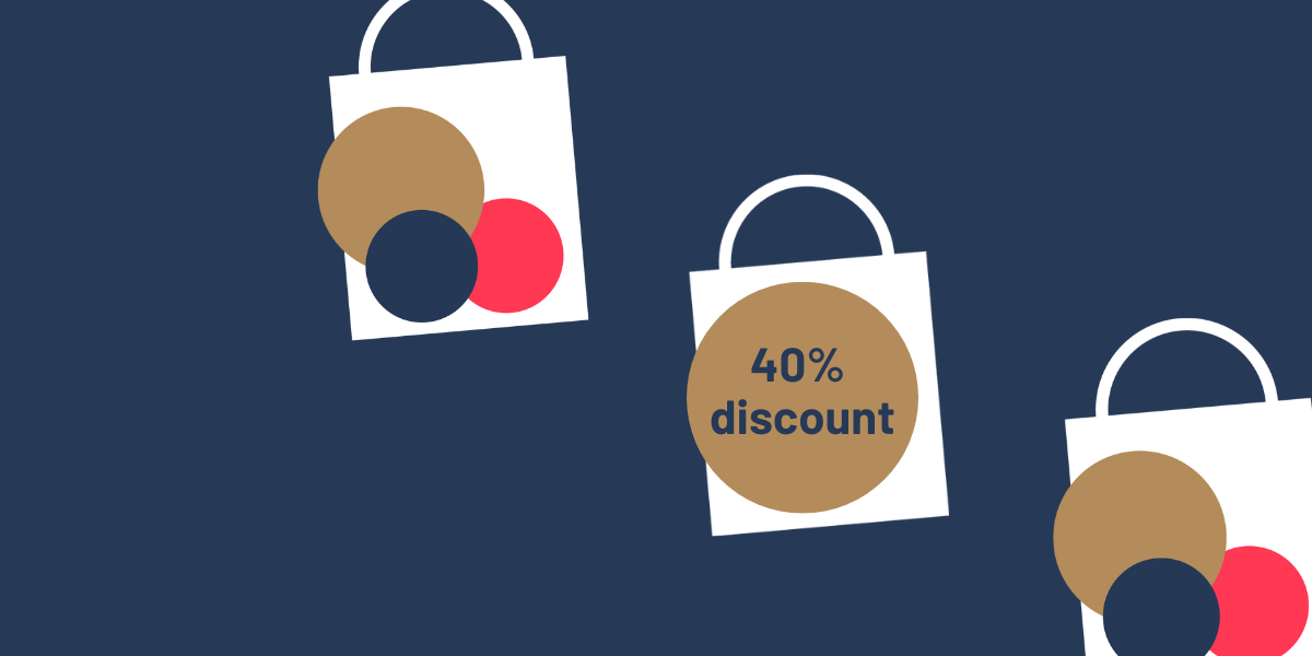 Swagable bag icon with 40% discount code